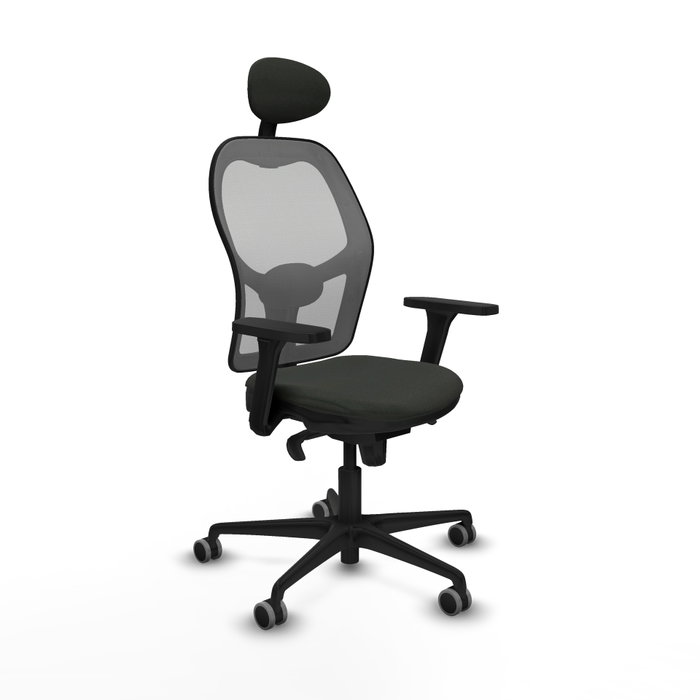 PIQUERAS Y CRESPO Silla de oficina Jorquera con mecanismo Sincro, Tela Negra y Malla Gris PIQUERAS Y CRESPO Silla de oficina Jorquera con mecanismo Sincro, Tela Negra y Malla Gris
