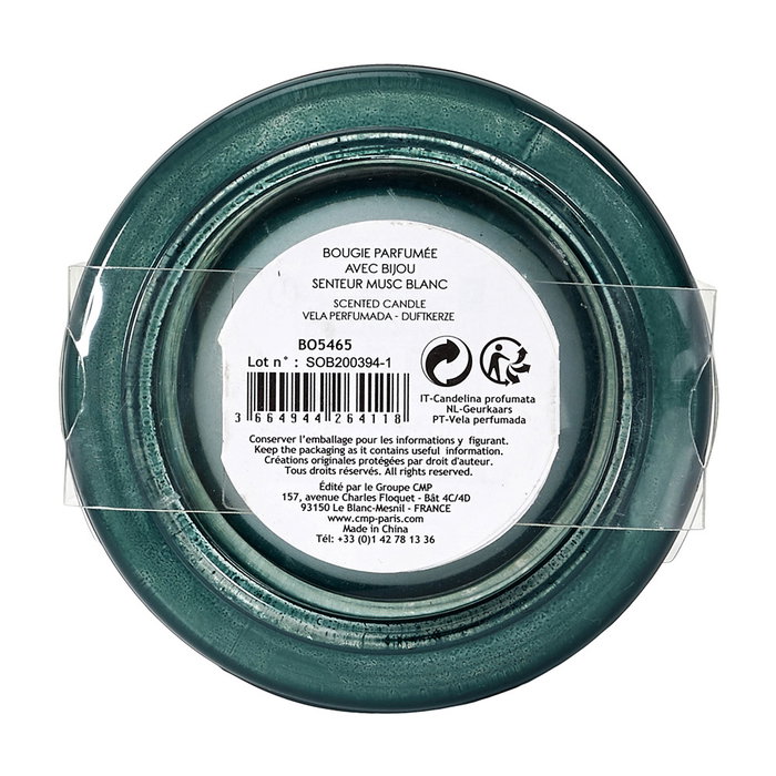 Home Deco Factory Vela Perfumada Con Joya Pulsera Pour Elle Ambre, Flor De Iris, Almizcle Blanco