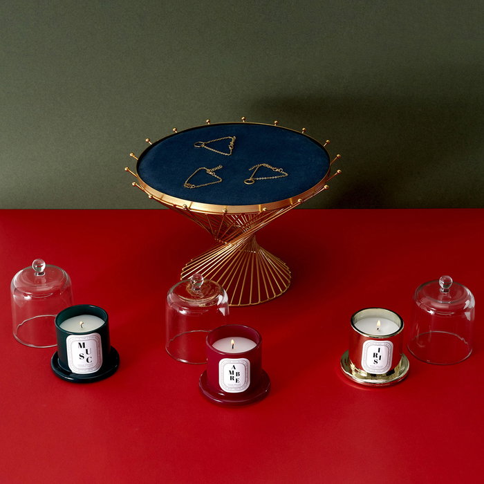 Home Deco Factory Vela Perfumada Con Joya Pulsera Pour Elle Ambre, Flor De Iris, Almizcle Blanco