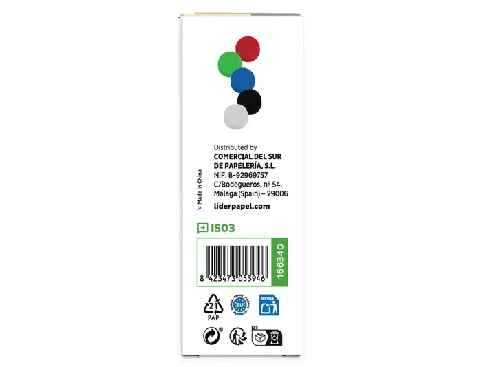 Liderpapel Imanes Ecouse PP Reciclado para Pizarra Magnética, 35 mm, Caja de 10 Unidades