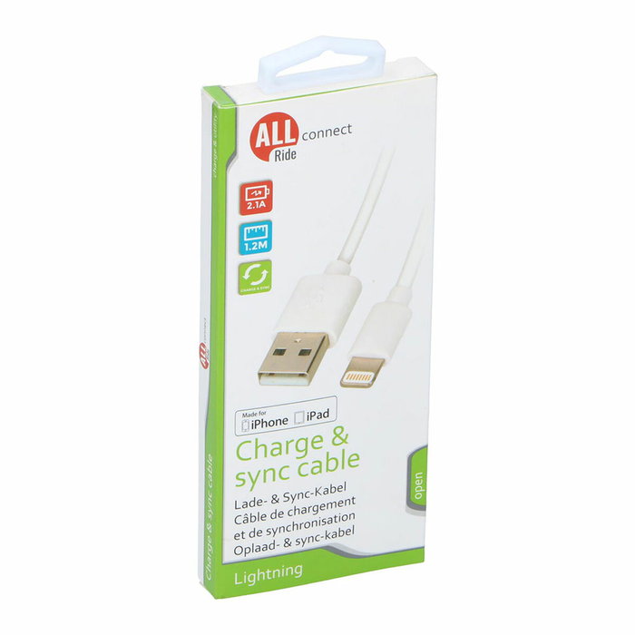 All Ride Cable USB-A a Lightning 1,2 m Blanco