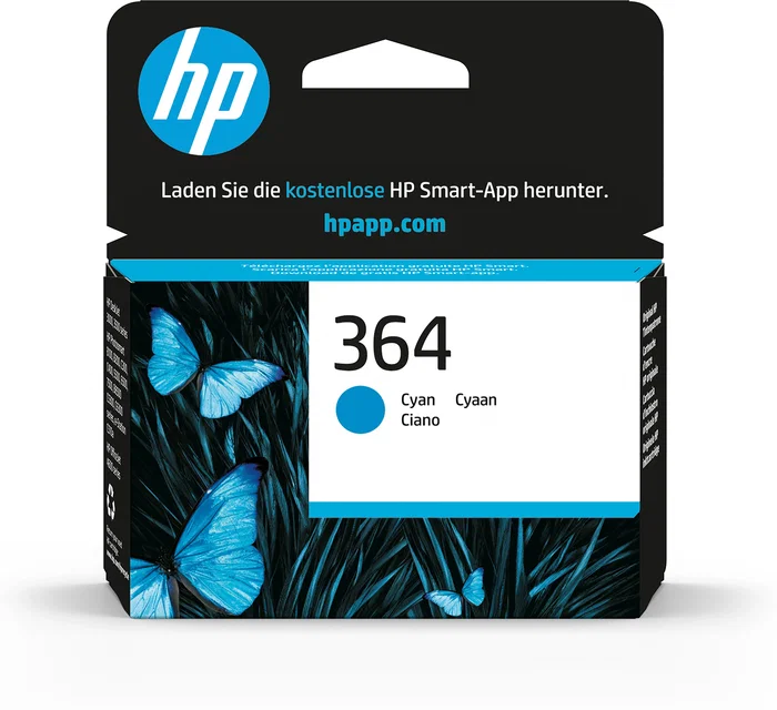 HP Cartucho de tinta original 364 cian, rendimiento estándar, 300 páginas HP Cartucho de tinta original 364 cian, rendimiento estándar, 300 páginas