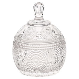 Home Deco Factory Bombonera con tapa Mirage de vidrio