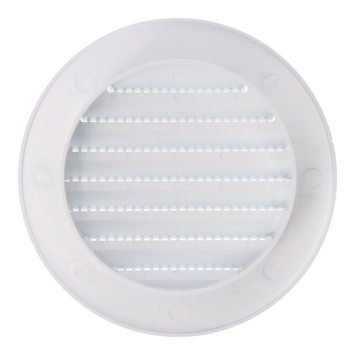 Edm Rejilla ventilación redonda empotrable ø80mm ABS blanca con mosquitera