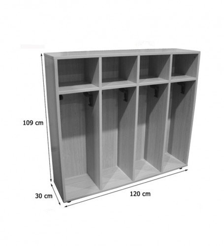 Mobeduc Taquilla Abierta 8 Niñas Haya 600650HP18 Melamina 19mm 4 Estanterías