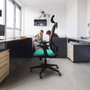 PIQUERAS Y CRESPO Silla de oficina Cilanco con mecanismo Sincro/Traslack, Blanco y Negro