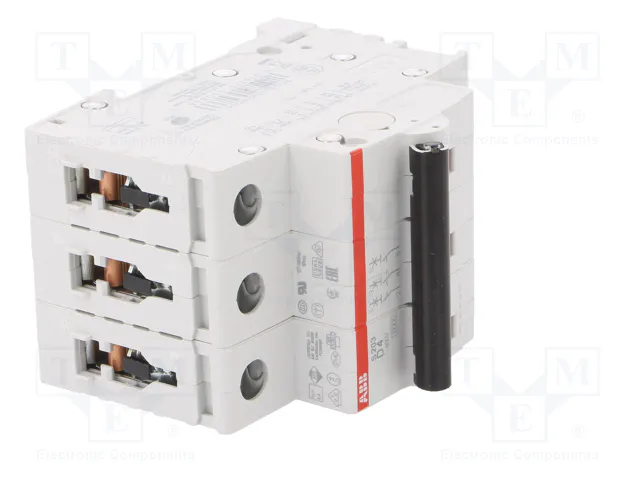 ABB S200 Interruptor magnetotérmico 3 polos 4A 6kA ABB S200 Interruptor magnetotérmico 3 polos 4A 6kA