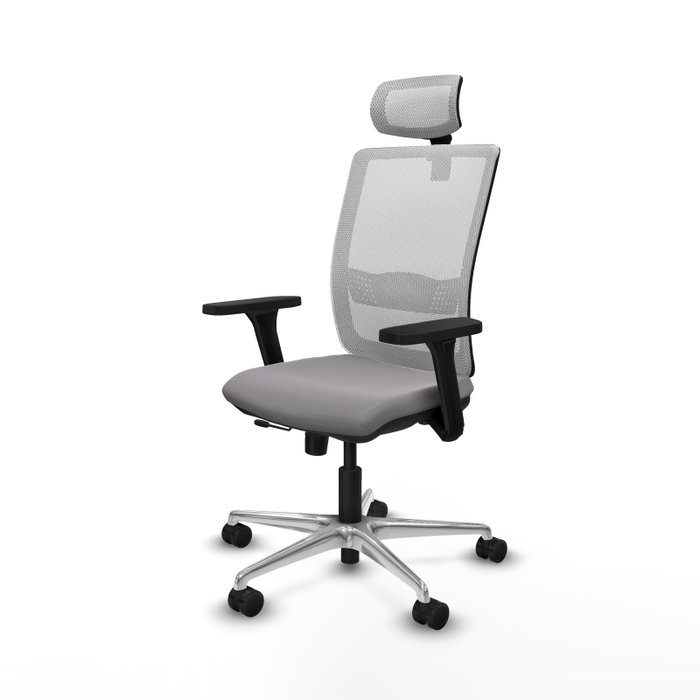 PIQUERAS Y CRESPO Silla de oficina Haches con mecanismo Sincro/Traslack, Gris y Blanco PIQUERAS Y CRESPO Silla de oficina Haches con mecanismo Sincro/Traslack, Gris y Blanco