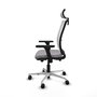 PIQUERAS Y CRESPO Silla de oficina Haches con mecanismo Sincro/Traslack, Gris y Blanco