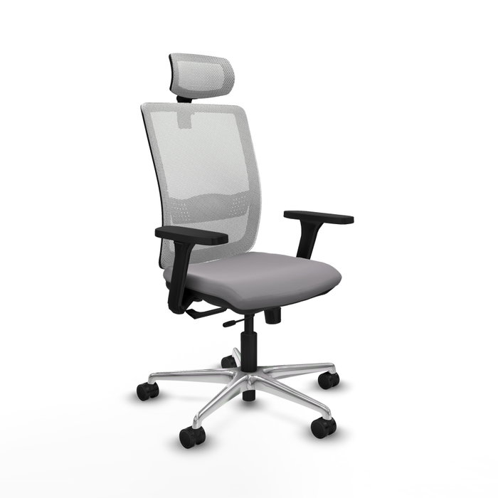 PIQUERAS Y CRESPO Silla de oficina Haches con mecanismo Sincro/Traslack, Gris y Blanco PIQUERAS Y CRESPO Silla de oficina Haches con mecanismo Sincro/Traslack, Gris y Blanco