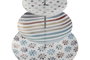 DKD Home Decor Frutero de 3 Pisos Multicolor en Porcelana y Metal