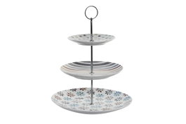 DKD Home Decor Frutero de 3 Pisos Multicolor en Porcelana y Metal