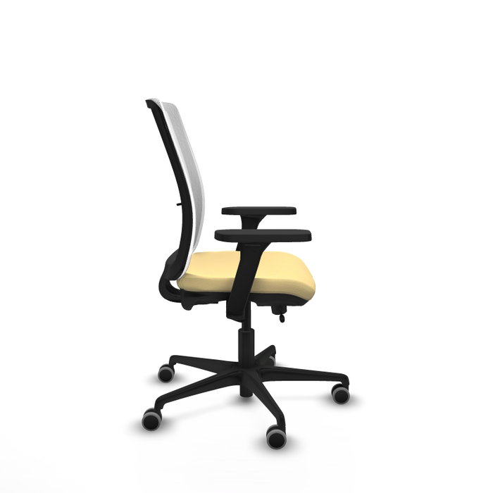 PIQUERAS Y CRESPO Silla de oficina Haches con mecanismo Sincro/Traslack Crema y Blanco