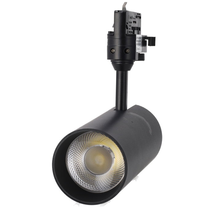 Foco de Carril Trifásico 30W COB CCT Negro (3000-6000K) Foco de Carril Trifásico 30W COB CCT Negro (3000-6000K)