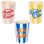 Home Deco Factory Vaso 250 ml Polipropileno Colección Dolce Vita - Color: Amarillo, Azul o Rosa