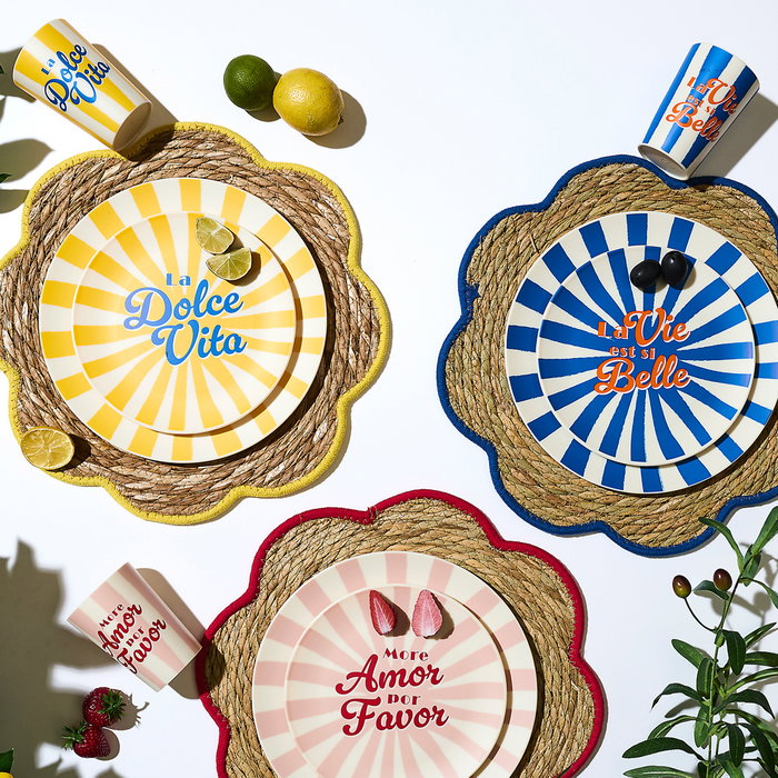 Home Deco Factory Vaso 250 ml Polipropileno Colección Dolce Vita - Color: Amarillo, Azul o Rosa