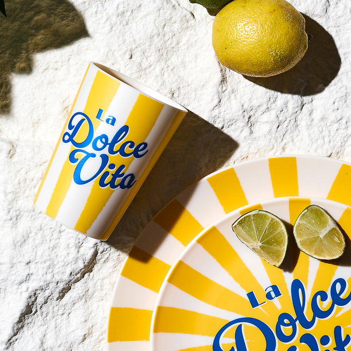 Home Deco Factory Vaso 250 ml Polipropileno Colección Dolce Vita - Color: Amarillo, Azul o Rosa