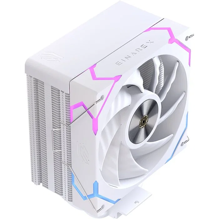 Einarex Ventus V100 EXAC-VT-100-R-W Refrigerador CPU 120mm RGB Blanco, Ventilador 2600 RPM PWM, Compatible con Sockets Intel LGA 1200/1700 y AMD AM4/AM5