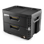 Toughbuilt Stacktech - Caja de Herramientas con 2 Cajones, Cierre para Candado, Sistema Autoalienable y Encajable, 53 x 40.5 x 39.5 cm, Negro, Incluye Separadores