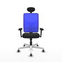 PIQUERAS Y CRESPO Silla de oficina Motilla con mecanismo Sincro, Azul y Negro