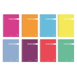 Pacsa Cuaderno microperforado tapa PP 100h 90g cuadrícula 5x5 A4 colores surtidos
