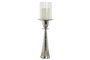 DKD Home Decor Portavelas de Aluminio y Cristal Cromado