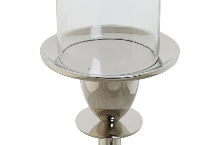 DKD Home Decor Portavelas de Aluminio y Cristal Cromado