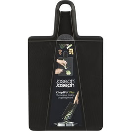 Joseph Joseph Chop2Pot Plus Regular Negro, Tabla de cortar plegable con mango suave