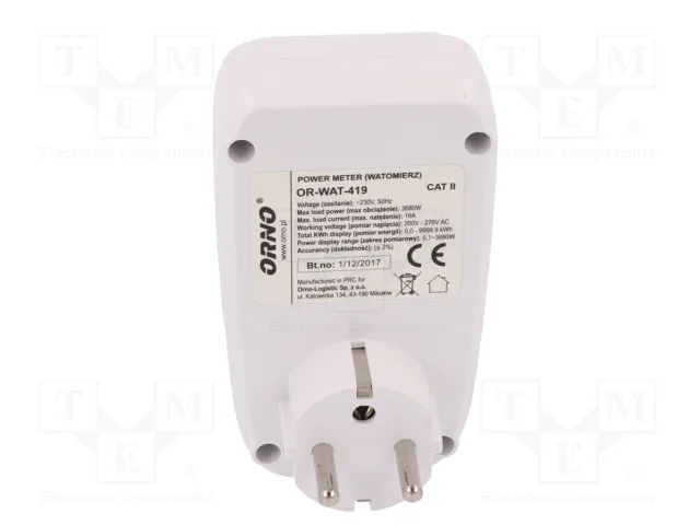 ORNO OR-WAT-419 Controlador de Potencia LCD 16A