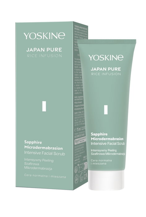 Yoskine Japan Pure Exfoliante limpiador con microdermoabrasión de zafiro 75 ml