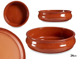 La Dehesa Cazuela Abombada Barro Refractario 24 cm Miel Color (Set de 8)