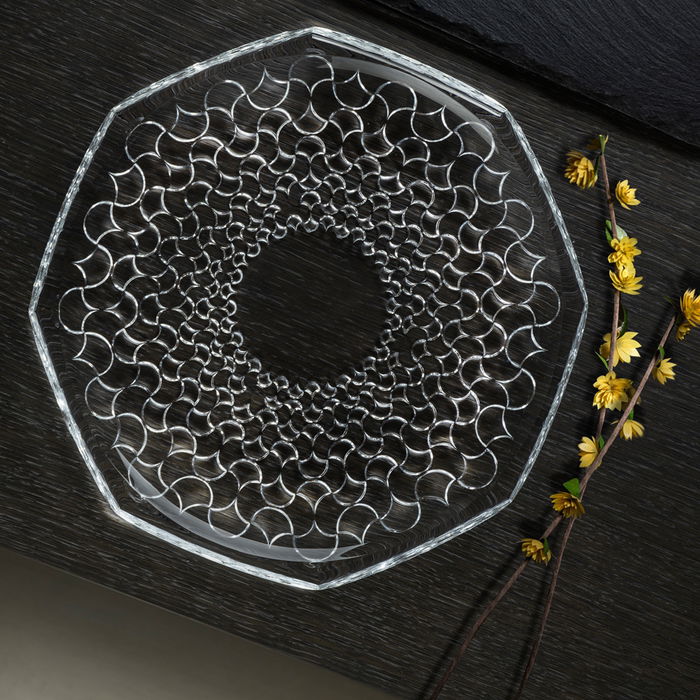 Rcr Cristalleria IT Centro de Mesa Arabesque Vidrio/Cristal Diámetro 30 cm Altura 2,4 cm