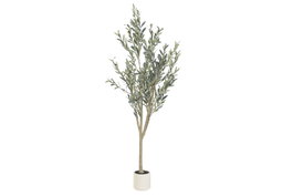 DKD Home Decor Árbol de Olivo Verde en Poliéster y Cemento 80x80x180 cm
