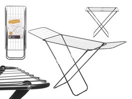 Kipit Tendedero Metálico Plegable 18 Metros Negro, 127 x 4 x 50 cm (Set de 6)