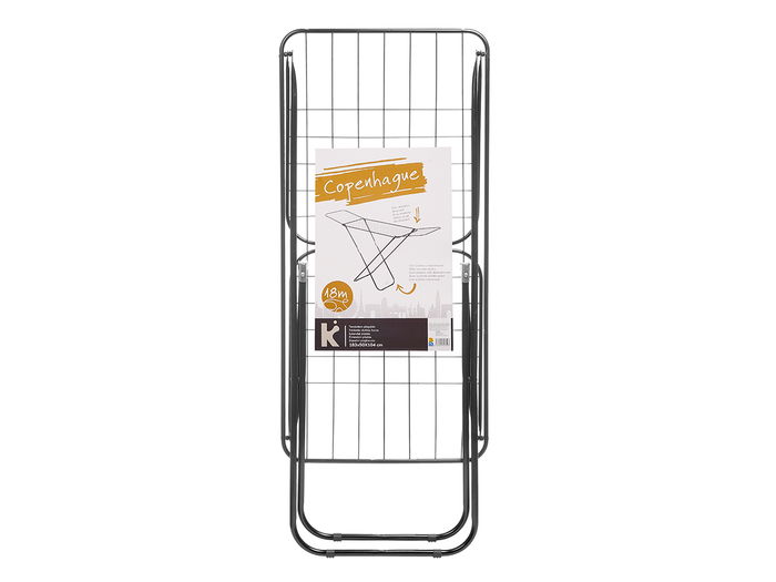 Kipit Tendedero Metálico Plegable 18 Metros Negro, 127 x 4 x 50 cm (Set de 6)