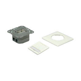 VALUE Kat.6A Class EA Dose 2x STP Unterputz waagerecht weiss de color blanco