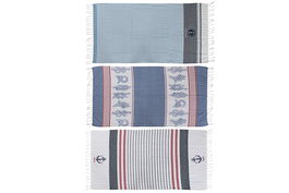 DKD Home Decor Toalla Atlantico 6 Unidades Azul Rojo Blanco 170 x 90 x 1 cm