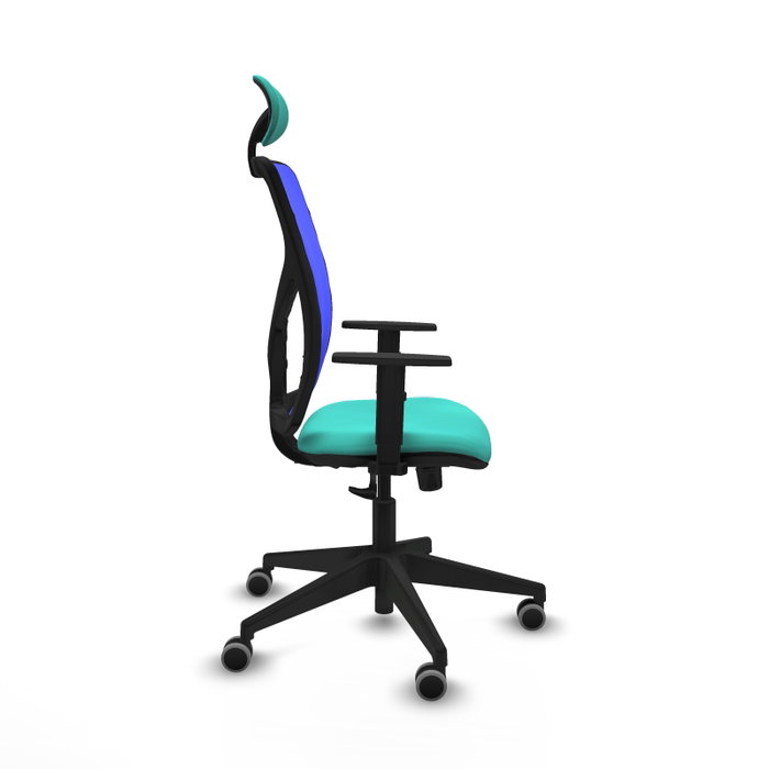 PIQUERAS Y CRESPO Silla de oficina Motilla con mecanismo Sincro, Turquesa y Azul