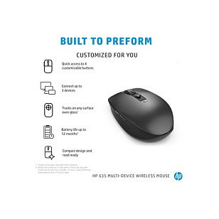 HP Ratón Inalámbrico 635 Multidispositivo Negro HP Ratón Inalámbrico 635 Multidispositivo Negro