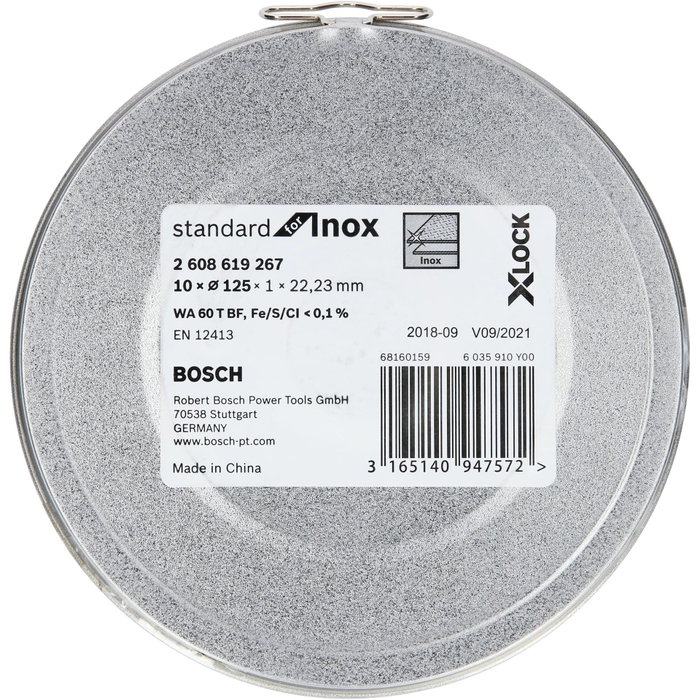 Bosch X-LOCK Discos de Corte Standard para Inox 125mm 1mm (Pack de 10)