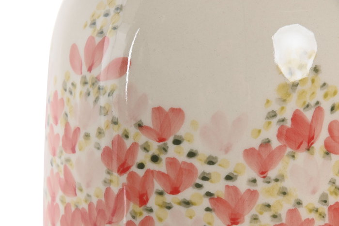 DKD Home Decor Jarrón de Cerámica Flores Pintado a Mano