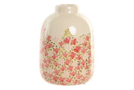DKD Home Decor Jarrón de Cerámica Flores Pintado a Mano