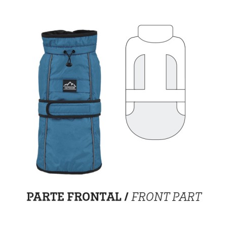 Nayeco La Tormenta Perfecta Impermeable para Perro con Forro Polar, Sin Patas, Azul 25 cm