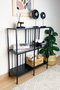 Hanah Home Sunny - Aparador Negro y Humo, 80x90x30 cm