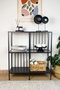 Hanah Home Sunny - Aparador Negro y Humo, 80x90x30 cm