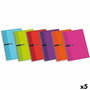 Enri Set de 5 Cuadernos de Espiral 1/4 Tapas Duras Surtidas 80H 4x4mm con Margen