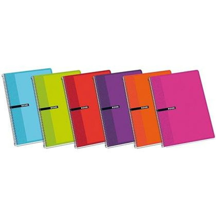 Enri Set de 5 Cuadernos de Espiral 1/4 Tapas Duras Surtidas 80H 4x4mm con Margen Enri Set de 5 Cuadernos de Espiral 1/4 Tapas Duras Surtidas 80H 4x4mm con Margen
