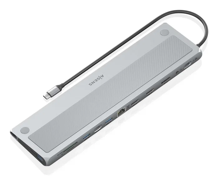 Aisens USB-C Dock 12 en 1 ASUC-12P020-GR Gris