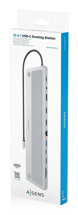 Aisens USB-C Dock 12 en 1 ASUC-12P020-GR Gris