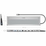 Aisens USB-C Dock 12 en 1 Gris ASUC-12P020-GR con 2xHDMI, DP, RJ45 y PD 100W